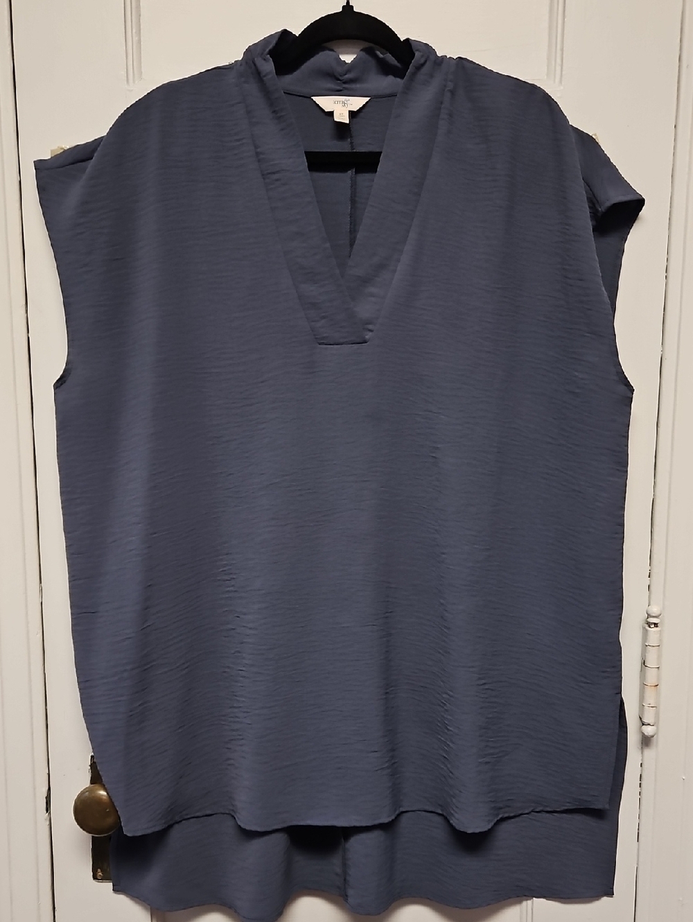 Terra & Sky Slate Blue V-Neck Sleeveless Tunic